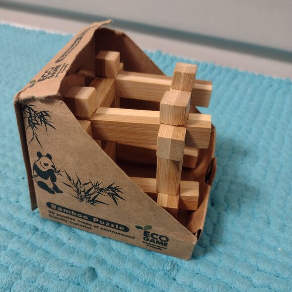 ECO Games Bamboo brain teaser puzzle - Picture 1 of 3